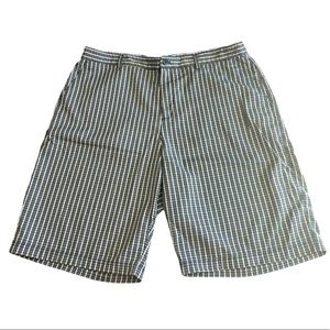 ADIDAS Navy Tan Plaid Shorts Mens Size 38